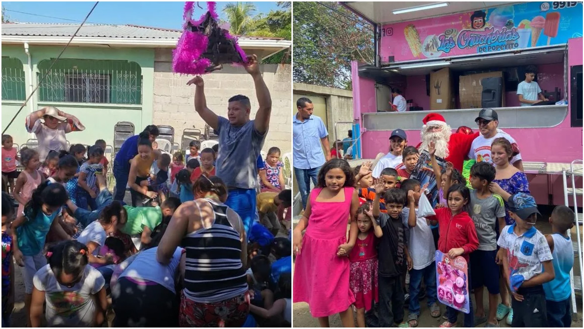 Hondureño celebra la Navidad y lleva regalos a niños de escasos recursos