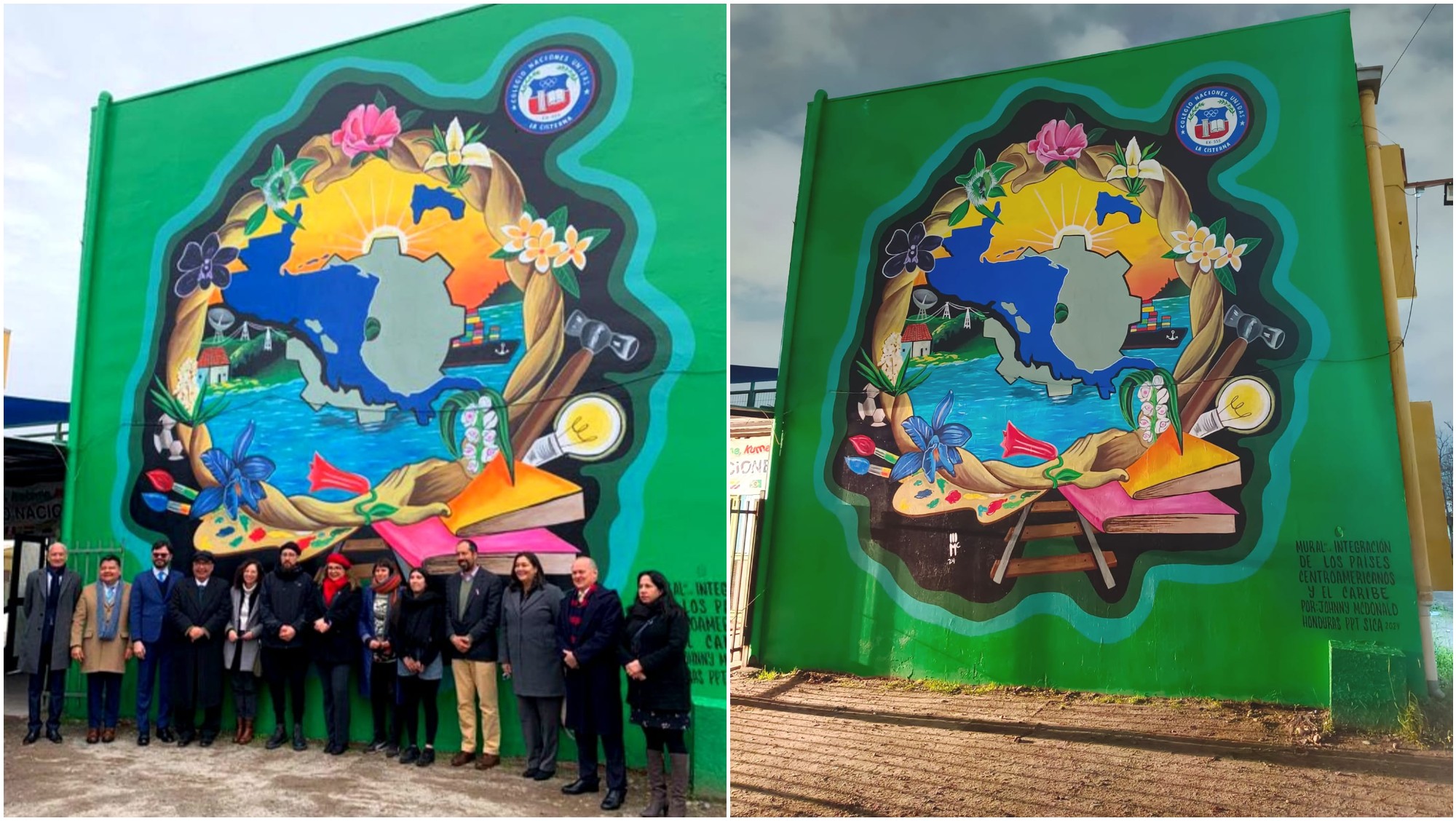 Hondureño Johnny Mcdonald diseñó el mural de la Integración Centroamericana en Chile