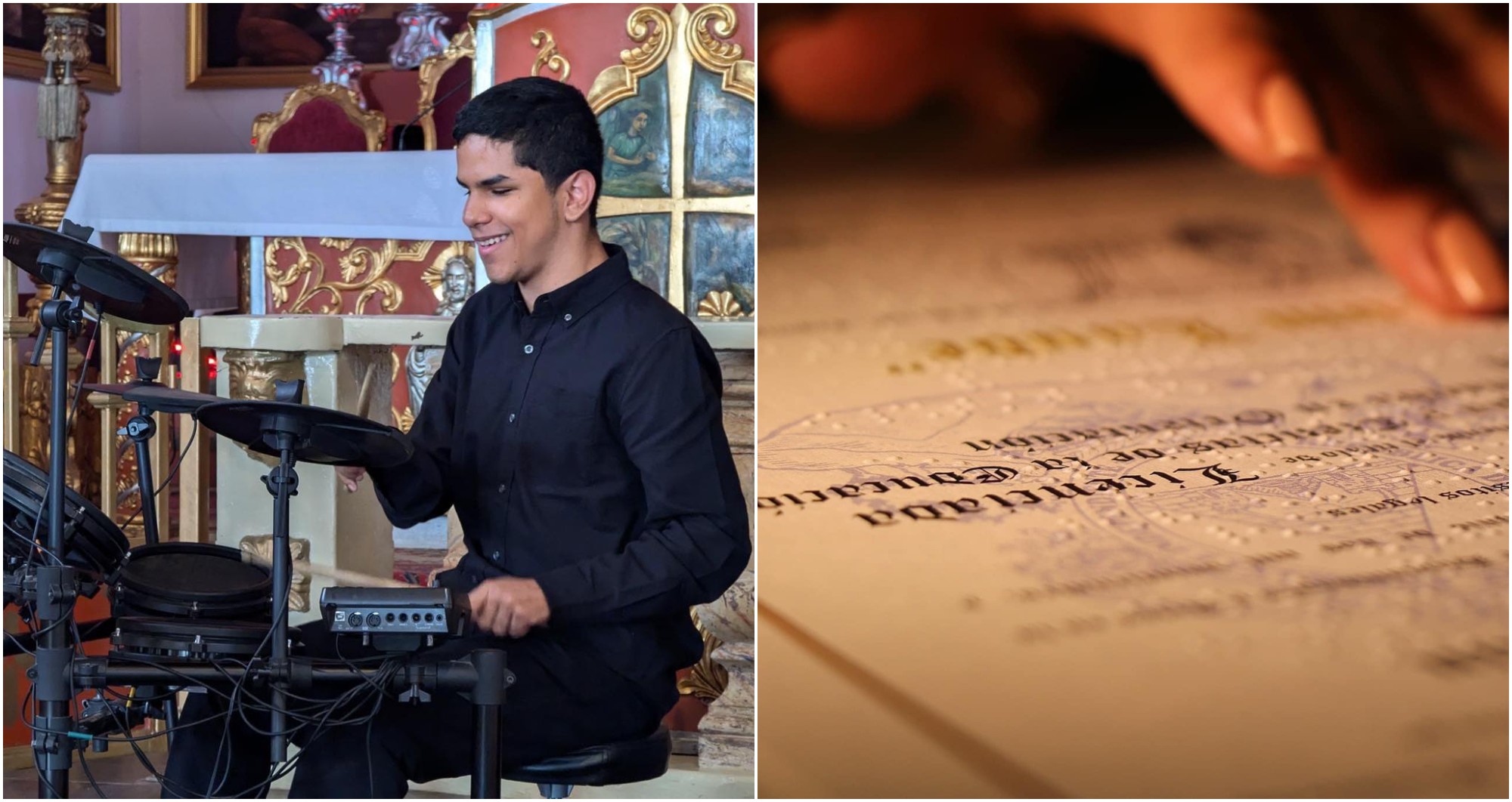 Talentoso graduando de la UNAH recibe el primer título en braille