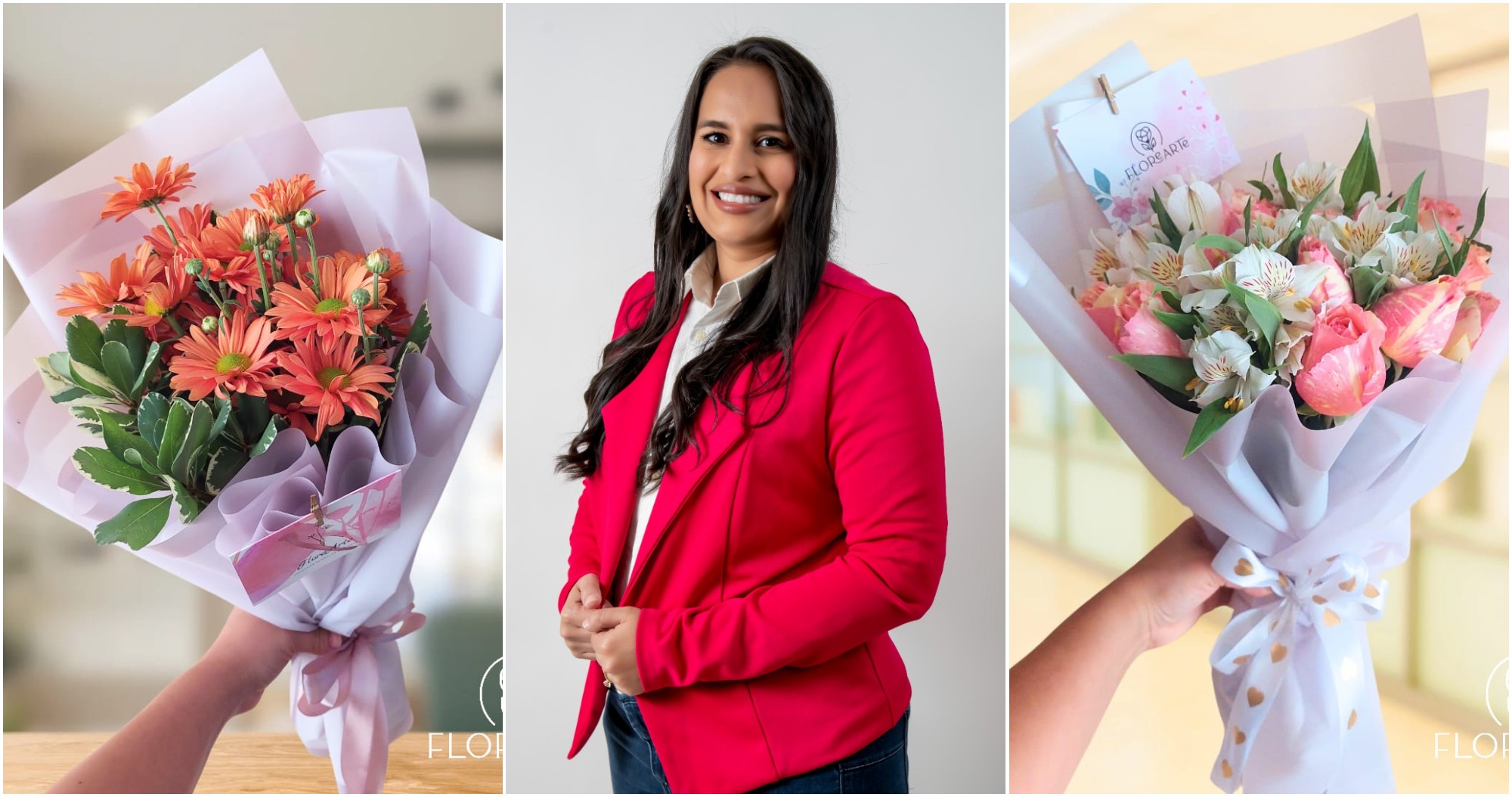 Hondureña sobresale con emprendimiento de hermosos arreglos florales