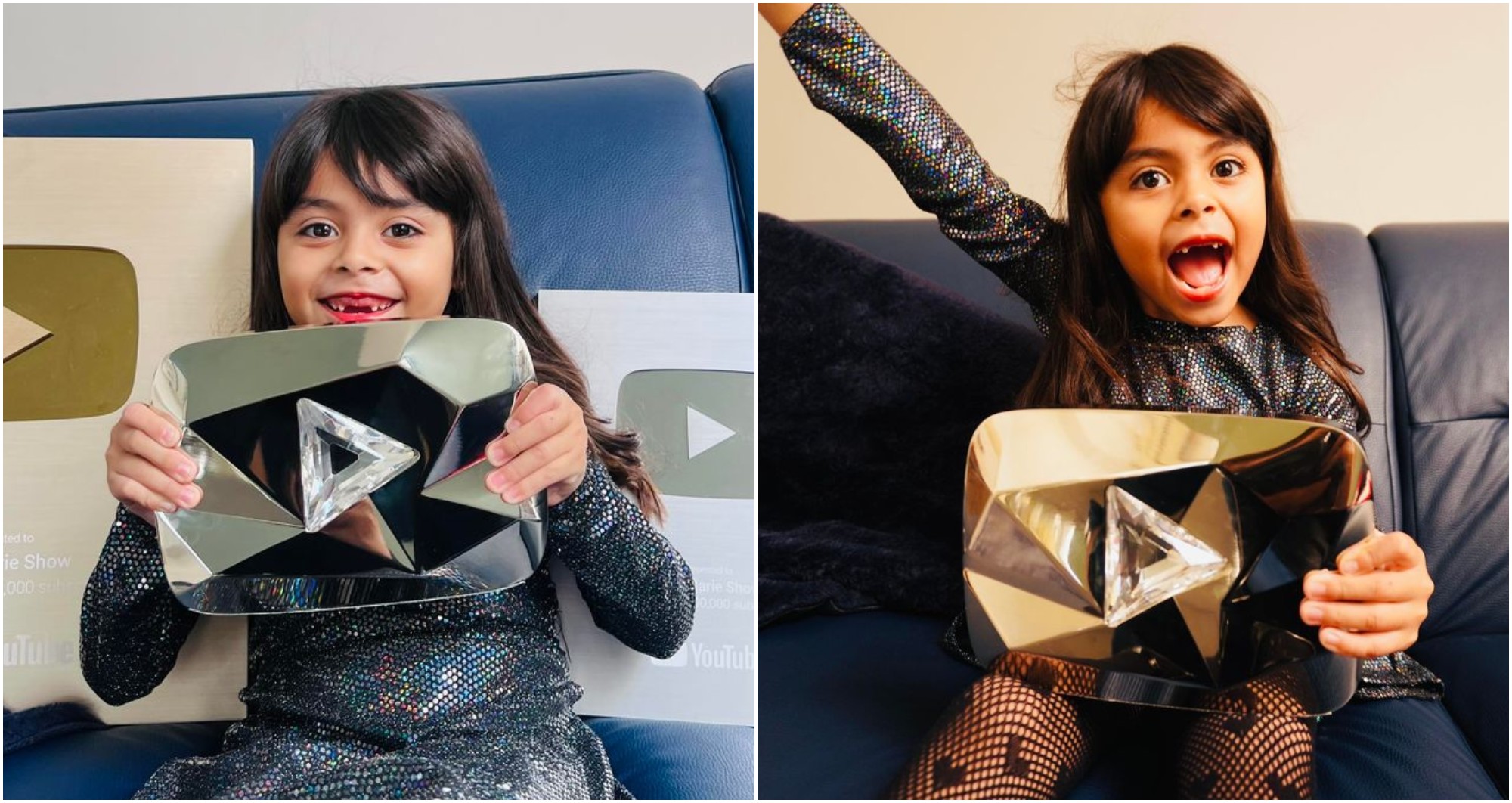 Marie, la pequeña gran hondureña recibe Placa Diamante de YouTube