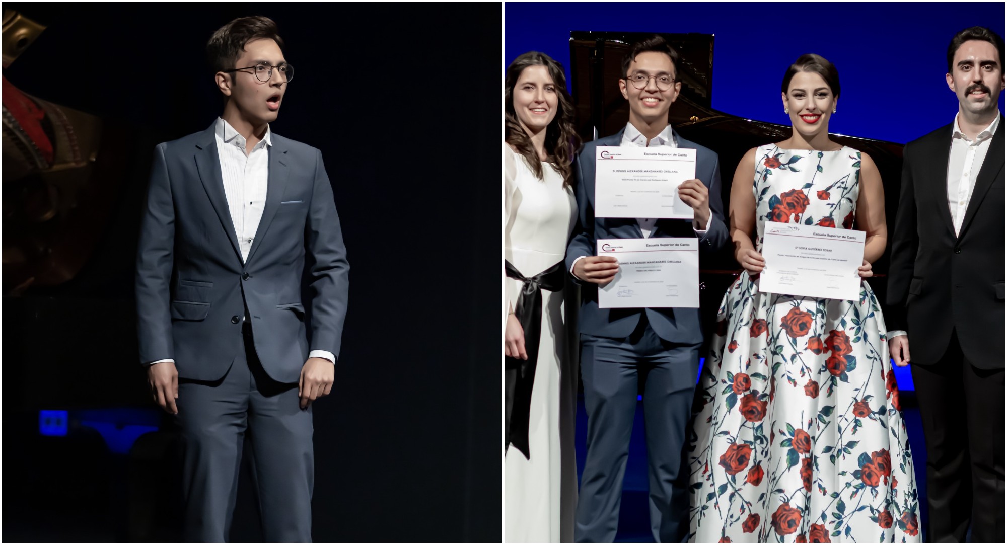 Hondureño Dennis Orellana recibió dos premios en la Escuela Superior de Canto en Madrid