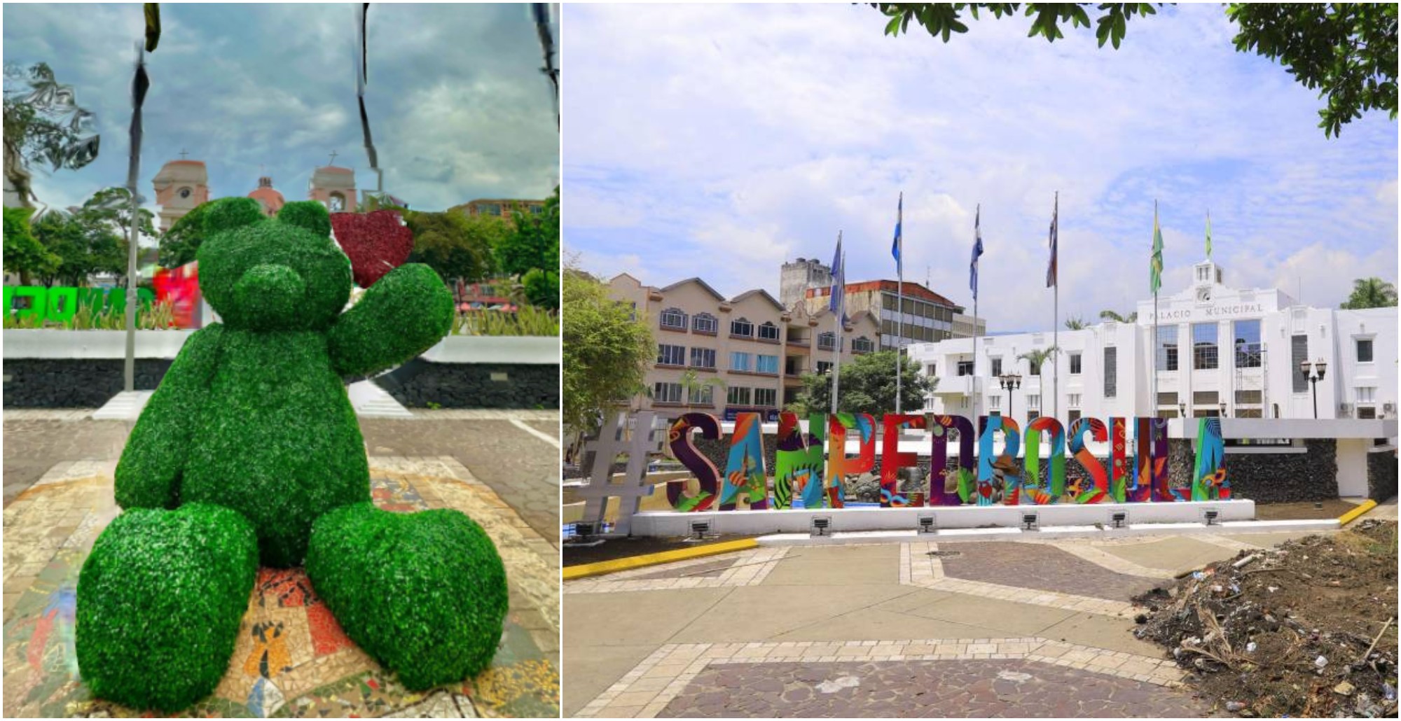 Instalan oso gigante en el parque de San Pedro Sula por el Día del Cariño